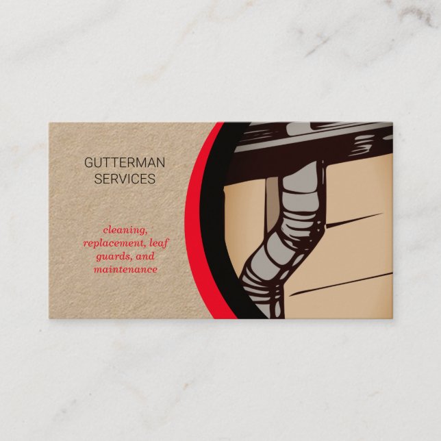 Gutter Services Installation and Maintenance  Business Card (Front)