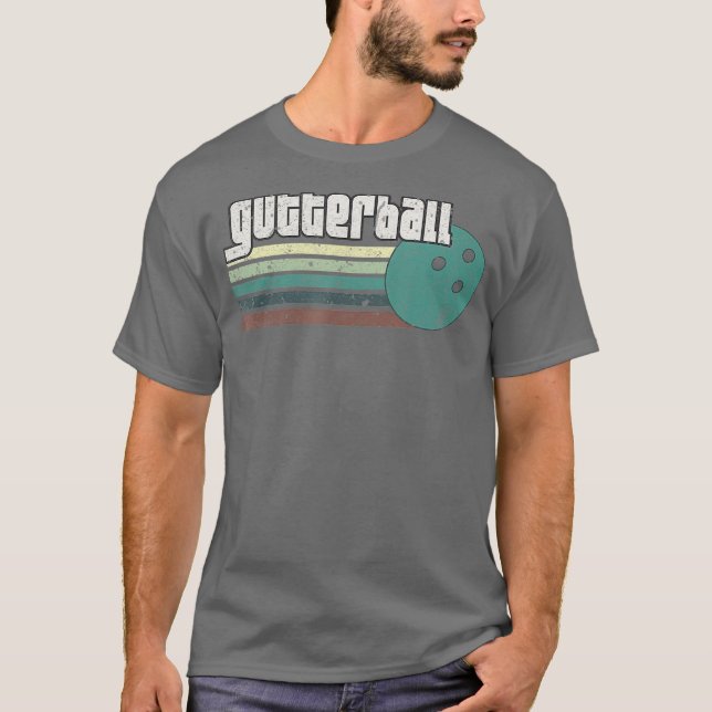 Gutterball  Funny Graphic Bowling Strikes League T-Shirt (Front)