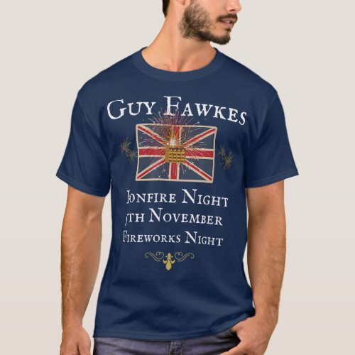 GUY FAWKES BRITISH UNION JACK FLAG FIREWORKS UNIT T_Shirt