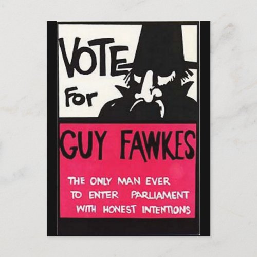 Guy Fawkes campaign Postcard