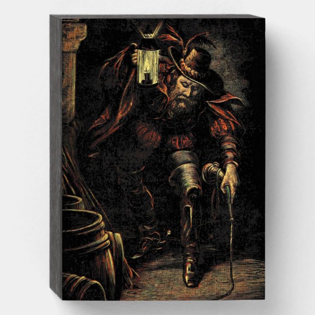 Guy Fawkes: Rebellion Gunpowder Plot & Treason Wooden Box Sign (Front Vertical)