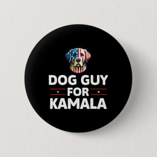 Guy For Kamala Vote Blue Button