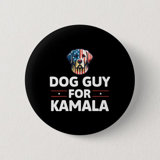 Guy For Kamala Vote Blue  Button (Front)