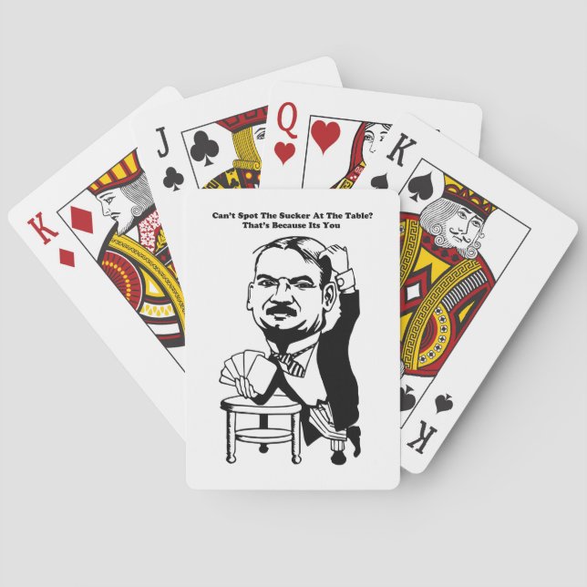  guy gambling poker casino sucker quotes art cards (Back)