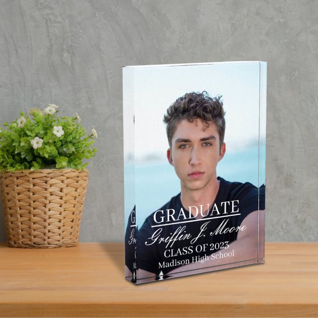 Guy Grad Modern Graduate Custom  Photo Block (Creator Uploaded)