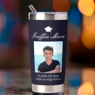 Guy Grad Modern Graduate Custom Photo Insulated Tumbler