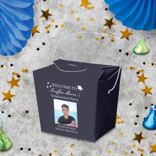 Guy Grad Modern Graduate Custom Photo Welcome Favor Boxes