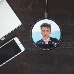 Guy Grad Modern Graduate Custom Photo Wireless Charger