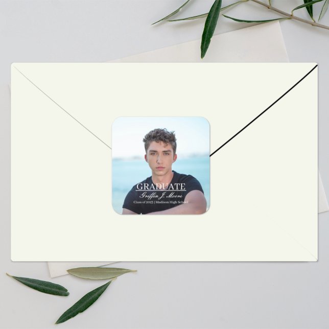 Guy Grad Modern Graduation Photo Sticker (Creator Uploaded)