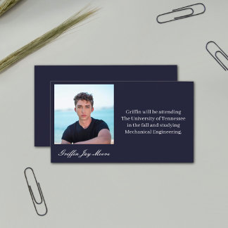 Guy Grad Modern Photo Graduation Name Card