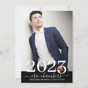 Guy Graduation Party Photo Script Name Invitation