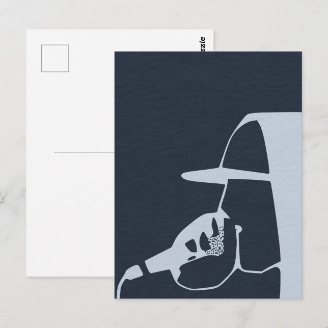 GUY IN HOODIE RAPPING ON THE MIC HIP HOP POSTCARD (Front/Back)