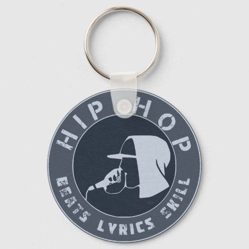 GUY IN HOODIE RAPPING ON THE MIC KEYCHAIN