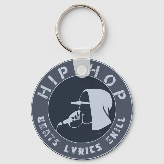 GUY IN HOODIE RAPPING ON THE MIC KEYCHAIN (Front)