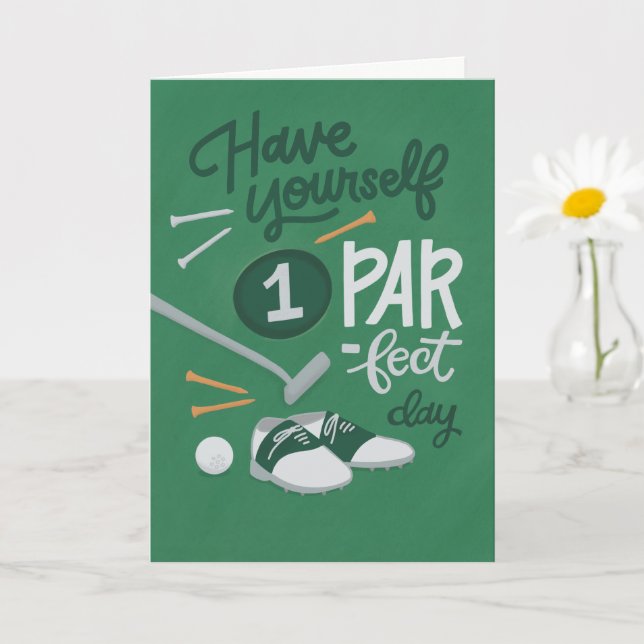 Guy or Woman Golf Birthday Card with Humor (Small Plant)