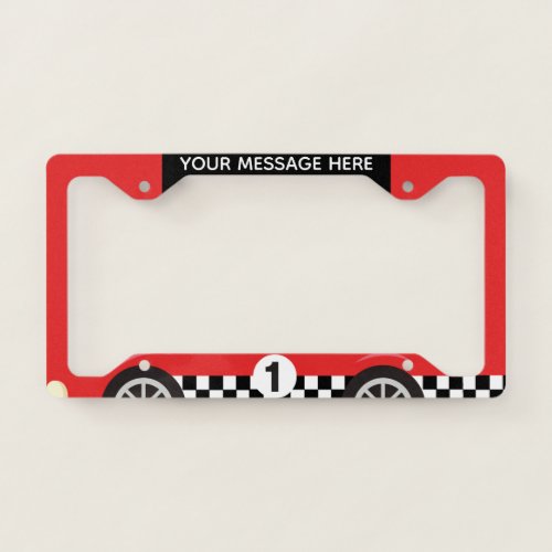 Guy Racing Red BW Racing Stripes Name  License Plate Frame