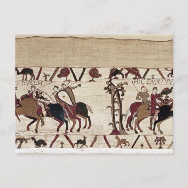 Guy takes Harold to meet Duke William at Eu Postcard (Front)