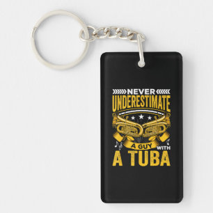 Guy With A Tuba Expert Musician Player Music Keychain