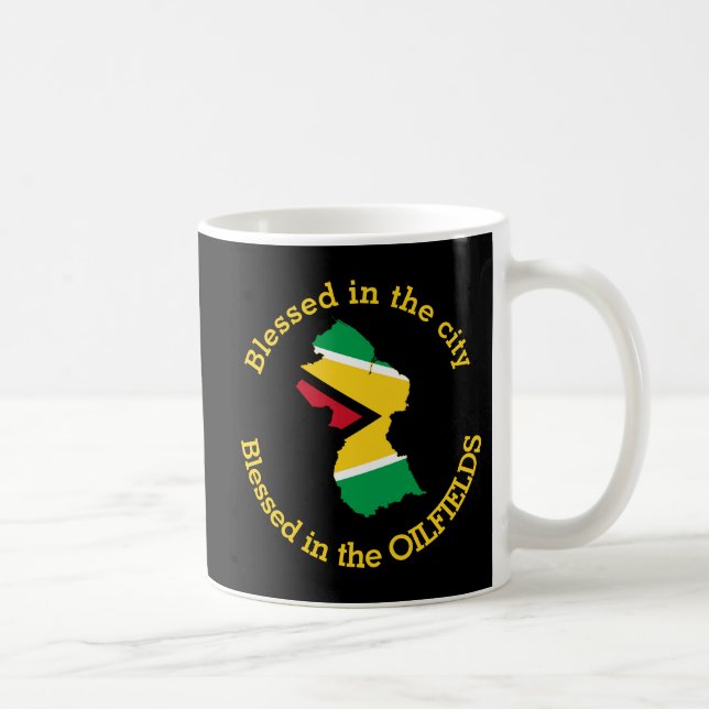 GUYANA Blessed In The Oilfields Personalized Black Coffee Mug (Right)