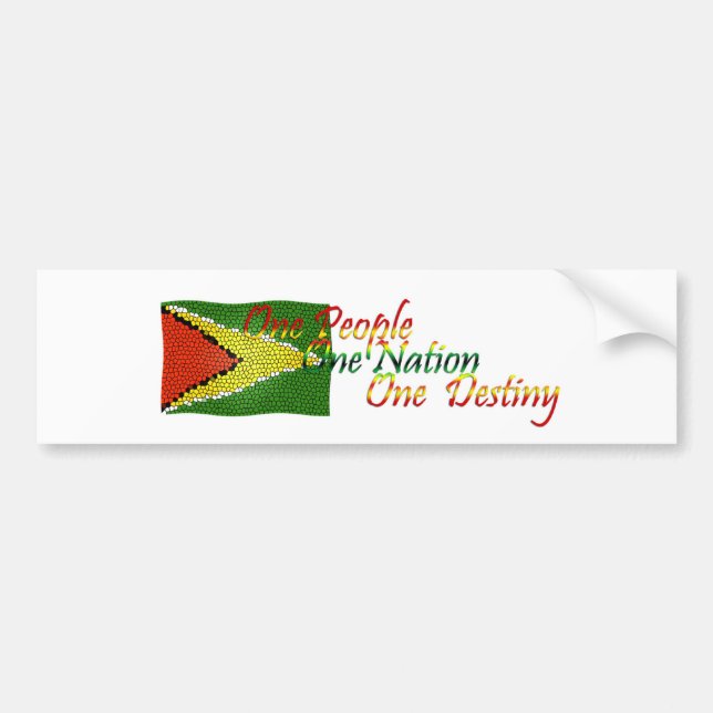 Guyana Bumper Sticker Flag with Motto (Front)