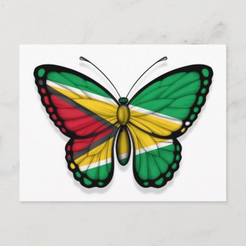 Guyana Butterfly Flag Postcard