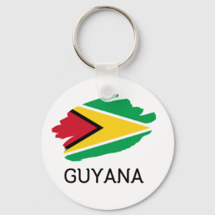 Guyana Button Keychain
