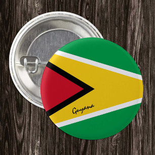 Guyana button, patriotic Guyana Flag fashion Button