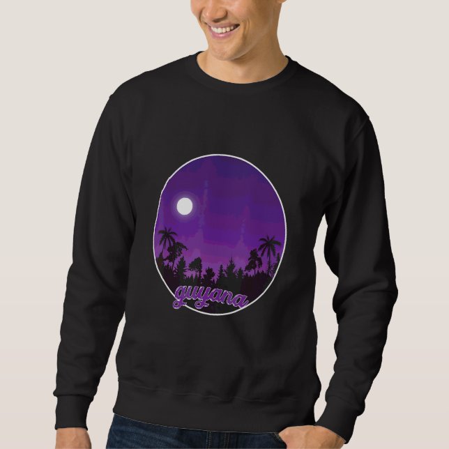 Guyana By Night With Palms Sweatshirt (Front)