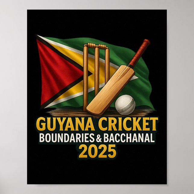 Guyana Caribbean Cricket 2025 Boundaries And Cchan Poster (Front)