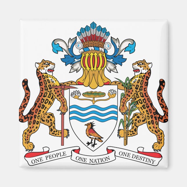 Guyana Coat of Arms detail Magnet (Front)