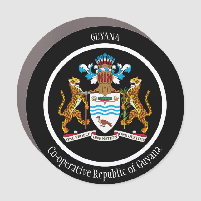 Guyana Coat of Arms Patriotic Car Magnet (Front)