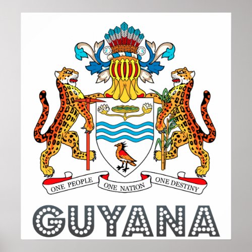 Guyana Coat of Arms Poster