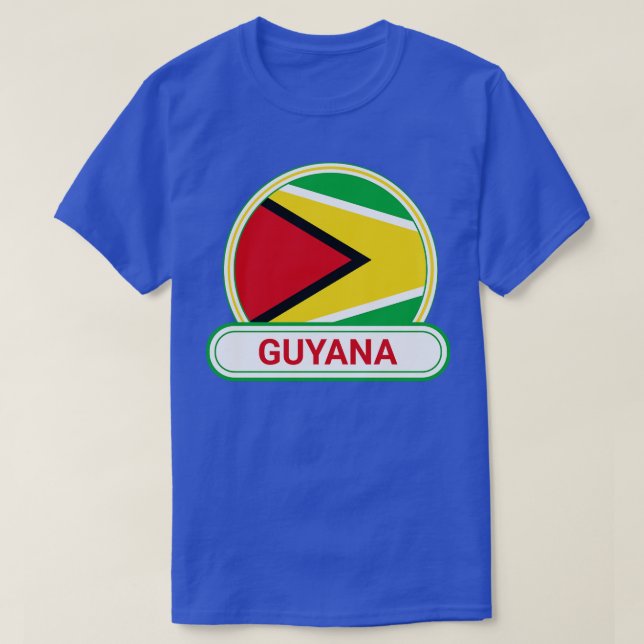 Guyana Country Badge Guyana Flag T-Shirt (Design Front)