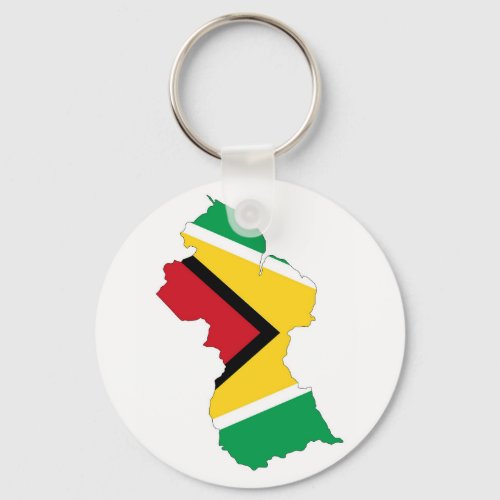 guyana country flag map shape symbol keychain