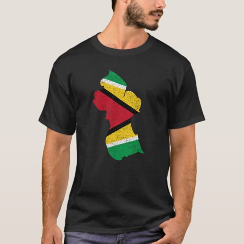 Guyana Country with Guyanese Flag T_Shirt