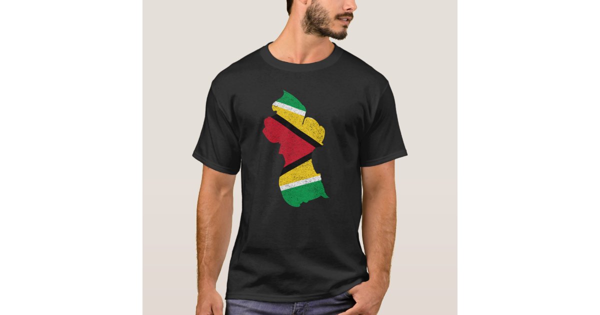 Guyana Country with Guyanese Flag TShirt Zazzle