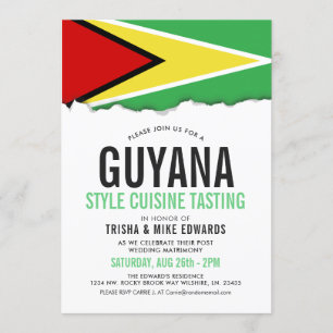 Guyana Cuisine Party Flag White Invite