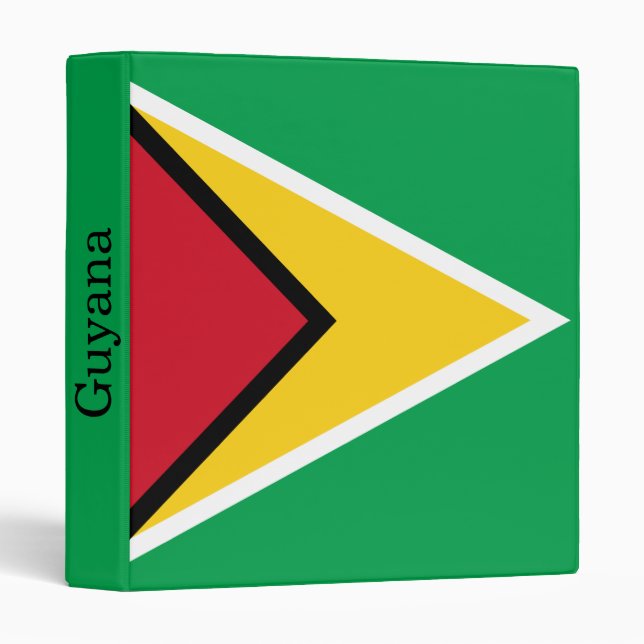 Guyana Flag 3 Ring Binder (Front/Spine)