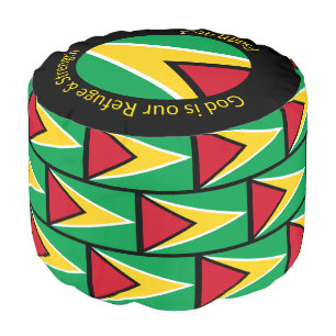 GUYANA FLAG Add Photo Christian Scripture Pouf
