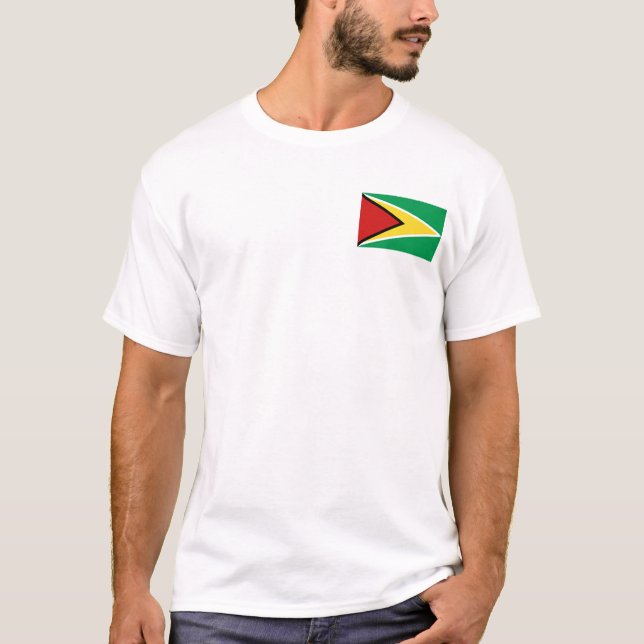 Guyana Flag and Map T-Shirt (Front)