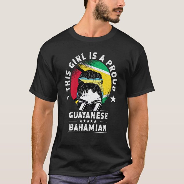 Guyana Flag Bahamas Grown Women Girl Citizen Pride T-Shirt (Front)