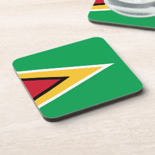 Guyana flag beverage coaster