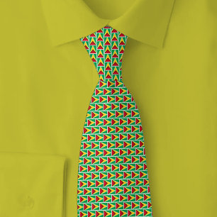 Guyana Flag Brick Pattern Neck Tie