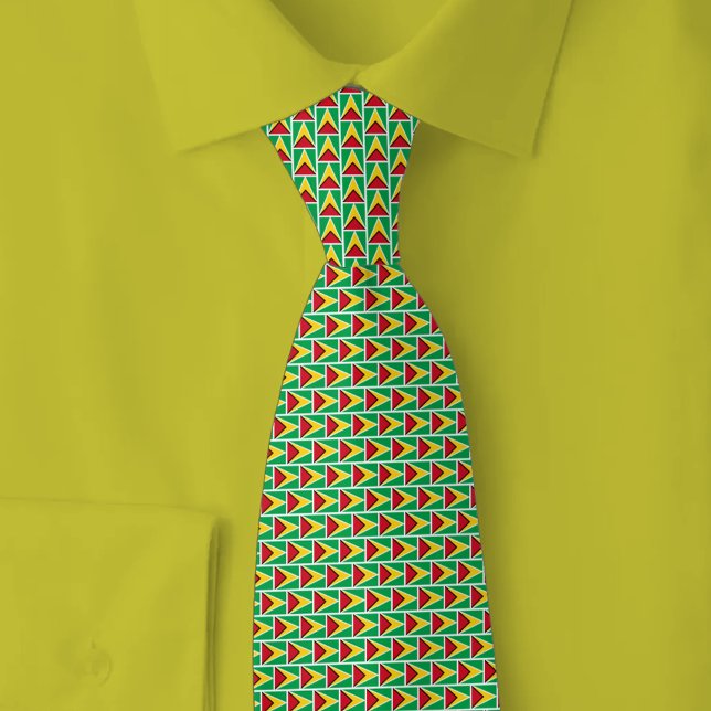 Guyana Flag Brick Pattern Neck Tie (Creator Uploaded)
