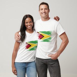 Guyana Flag Brush Art T-Shirt
