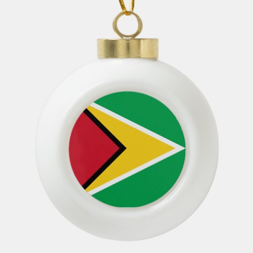Guyana Flag Ceramic Ball Christmas Ornament