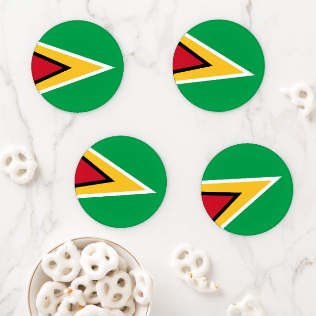Guyana flag coaster set (In Situ)