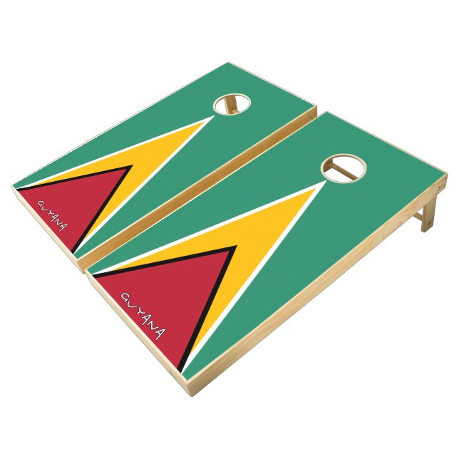 Guyana Flag Cornhole Set (Angled)