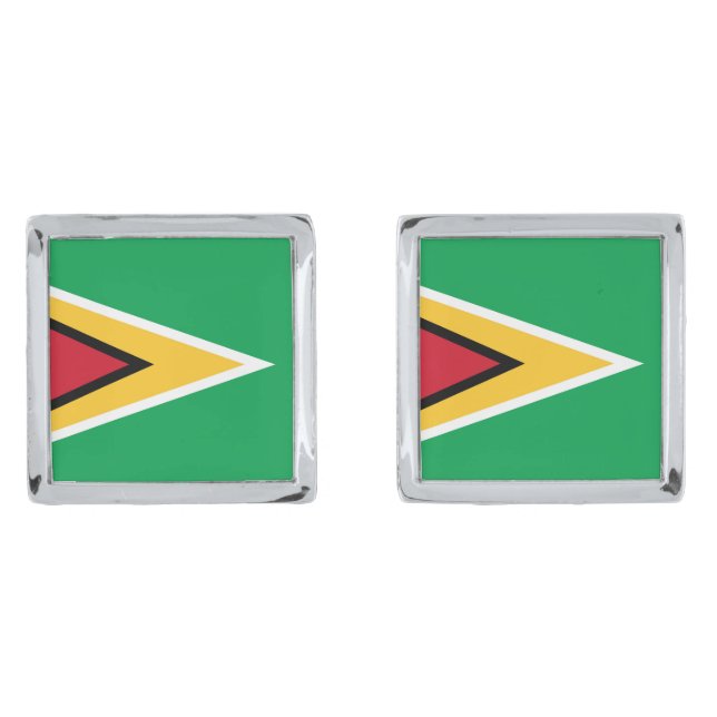 Guyana flag cufflinks (Front)