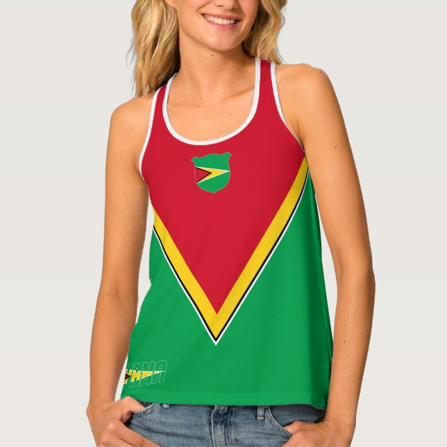 Guyana Flag Delightful Patriotic Tank Top (Front)